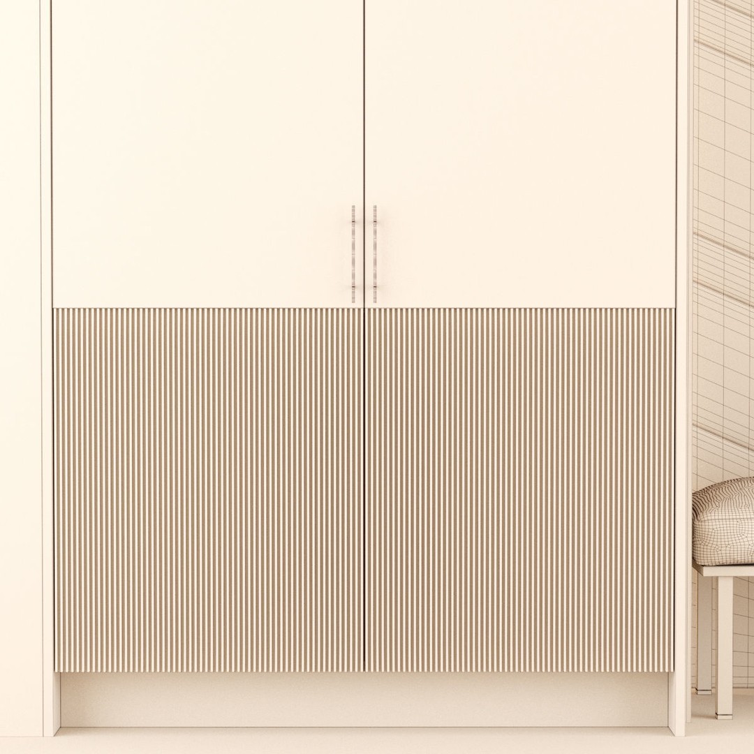 Hall Furniture 3D Model – Contemporary Wardrobe Set, FBX, OBJ - View 13