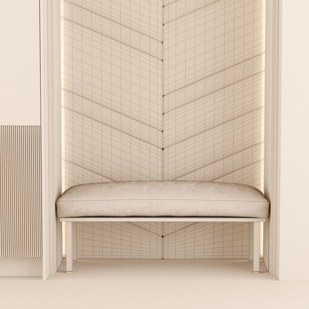 Hall Furniture 3D Model – Contemporary Wardrobe Set, FBX, OBJ - View 15