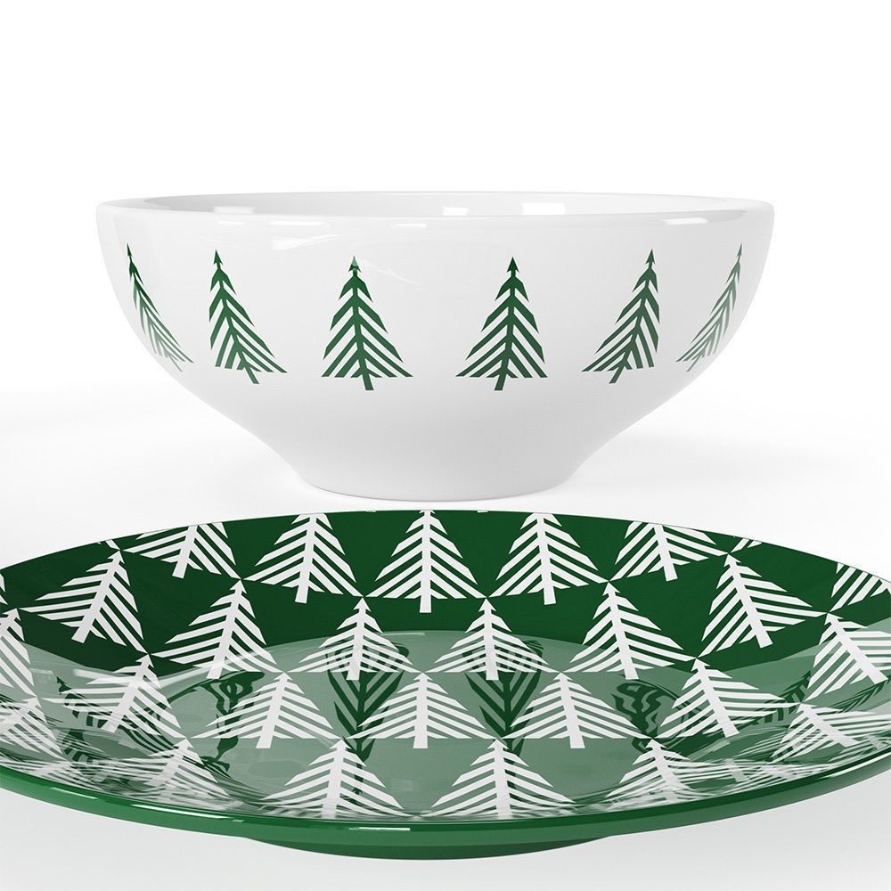 Green Forest Dinnerware Collection 3D Model – PBR Kitchenware, FBX, OBJ - View 5