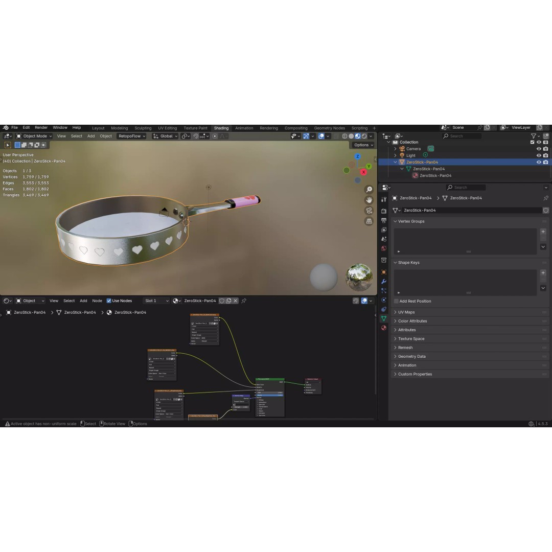 Frying Pan 3D Model – Low Poly Kitchenware for Game Ready Rendering