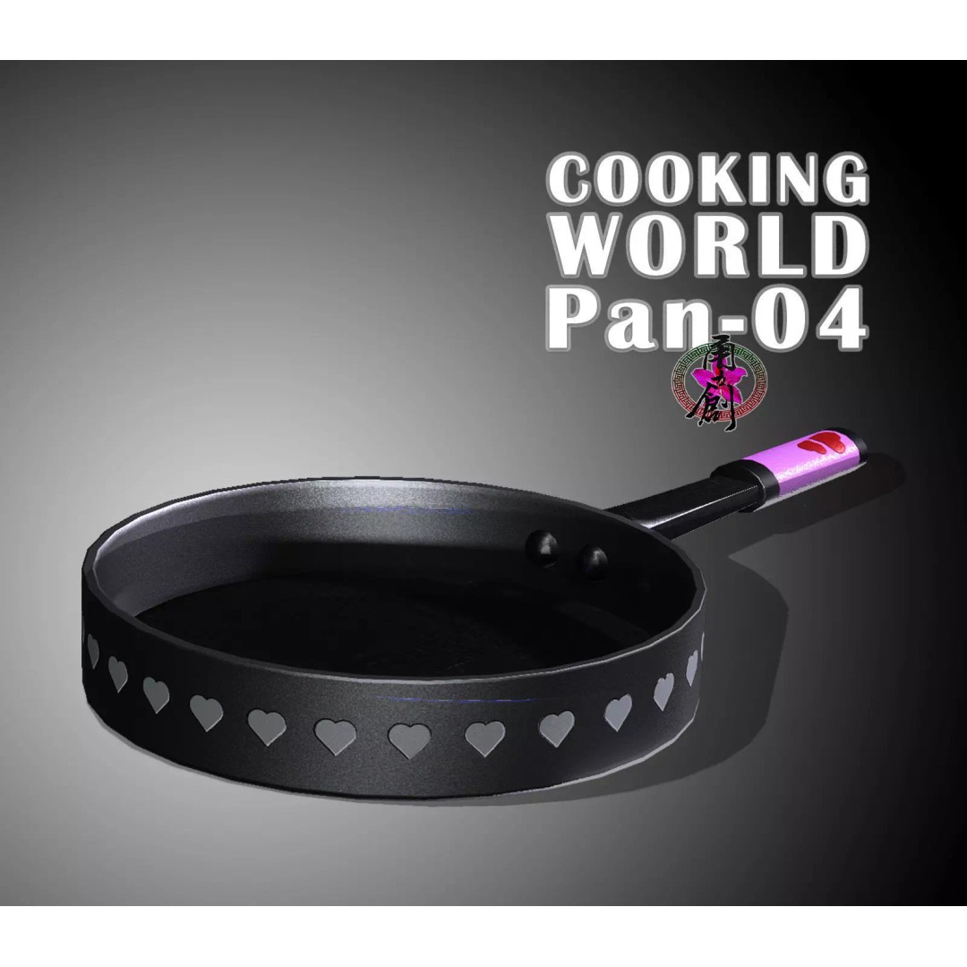 Frying Pan 3D Model – Low Poly Kitchenware for Game Ready Rendering - View 2