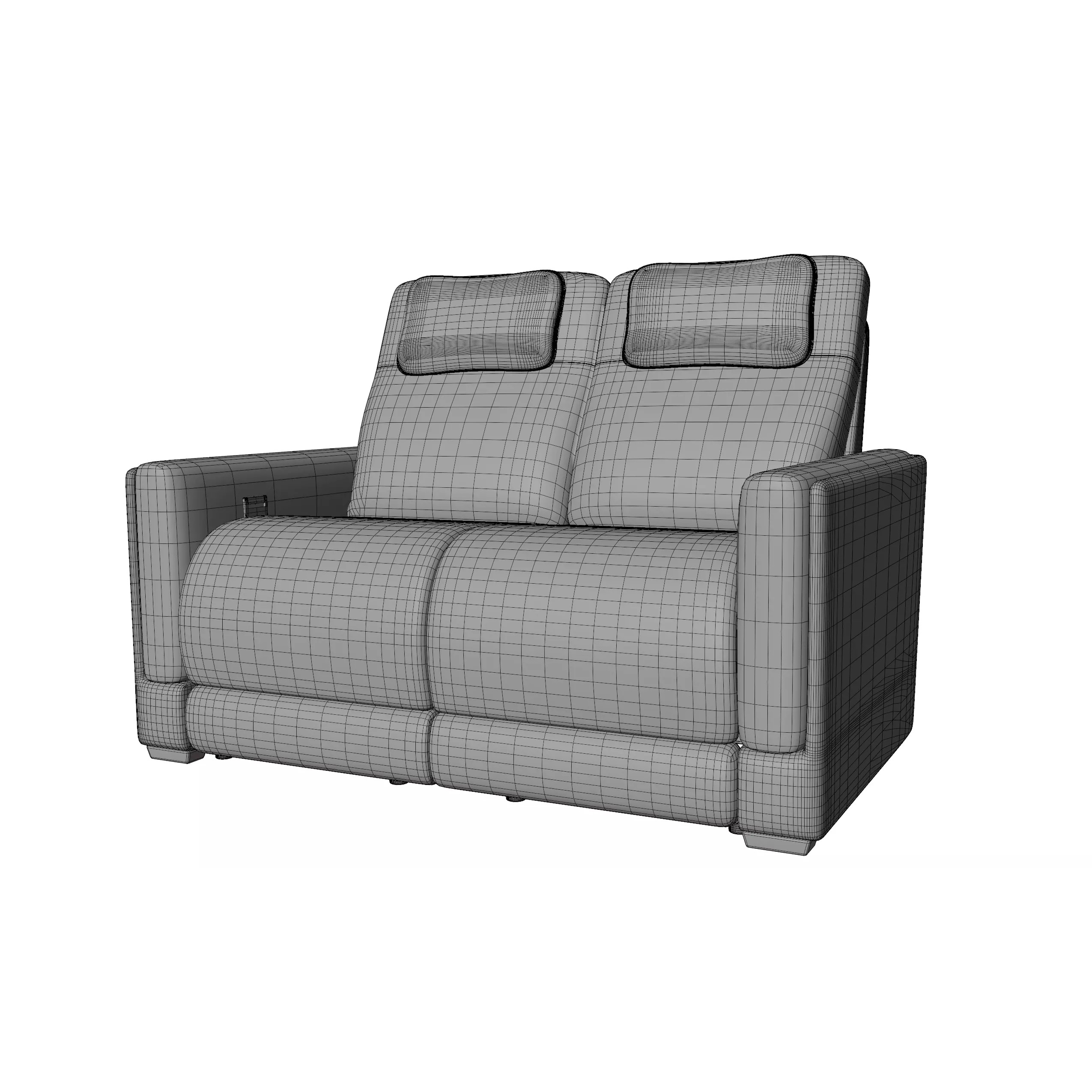 Modern Recliner Sofa - Game-Ready 3D Model - View 5