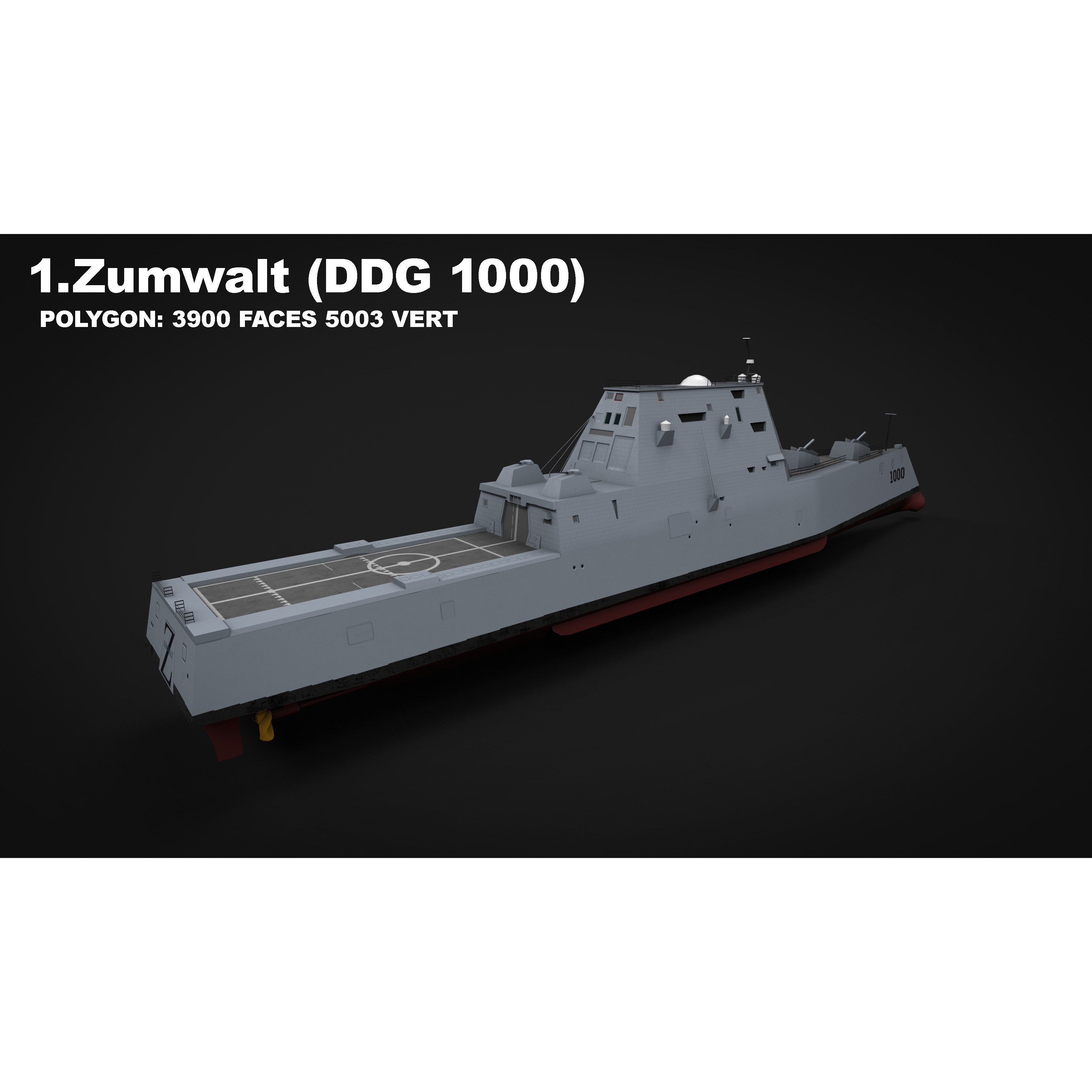 15 in 1 Navy Watercraft - Low-Poly Game-Ready 3D Model - View 4