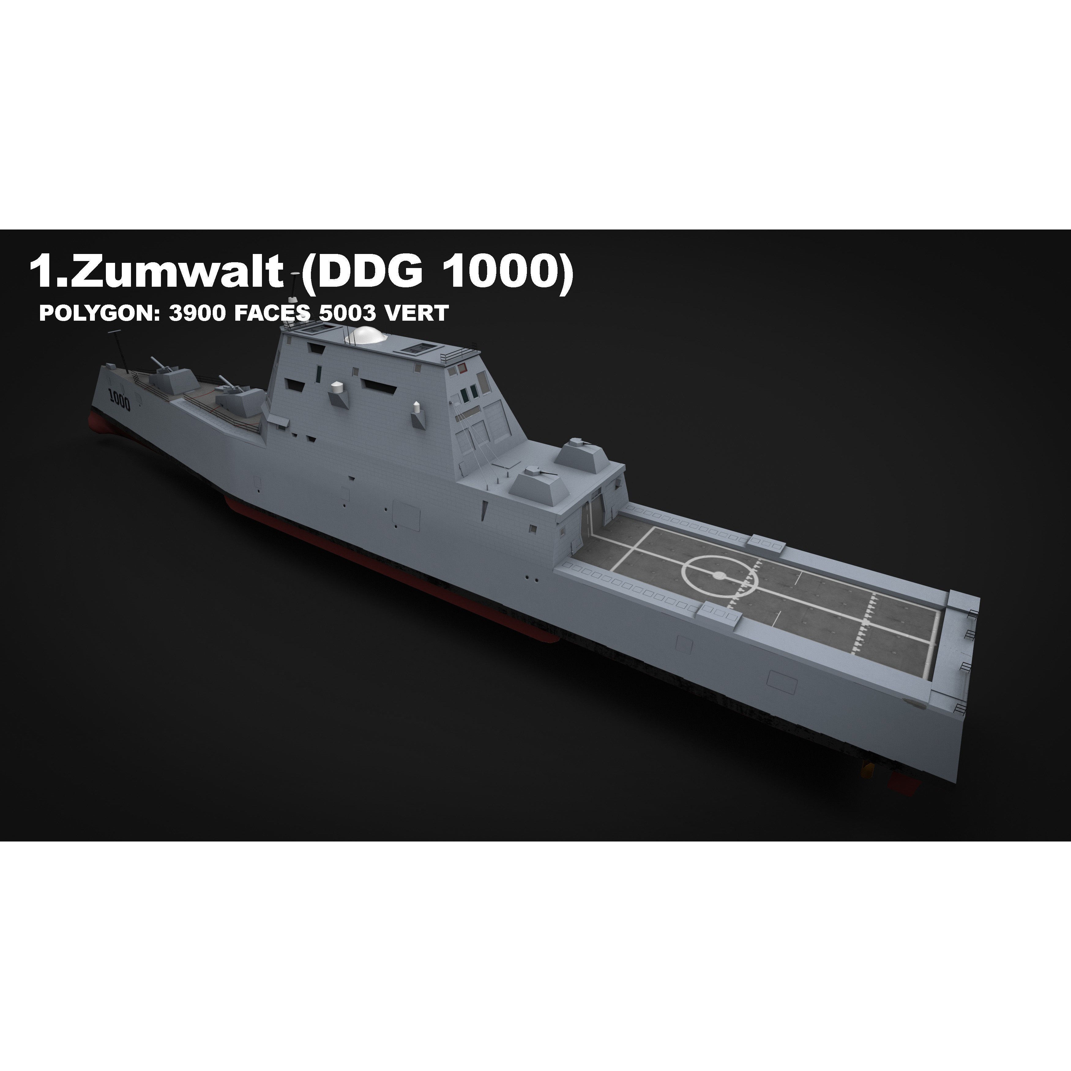 15 in 1 Navy Watercraft - Low-Poly Game-Ready 3D Model - View 5