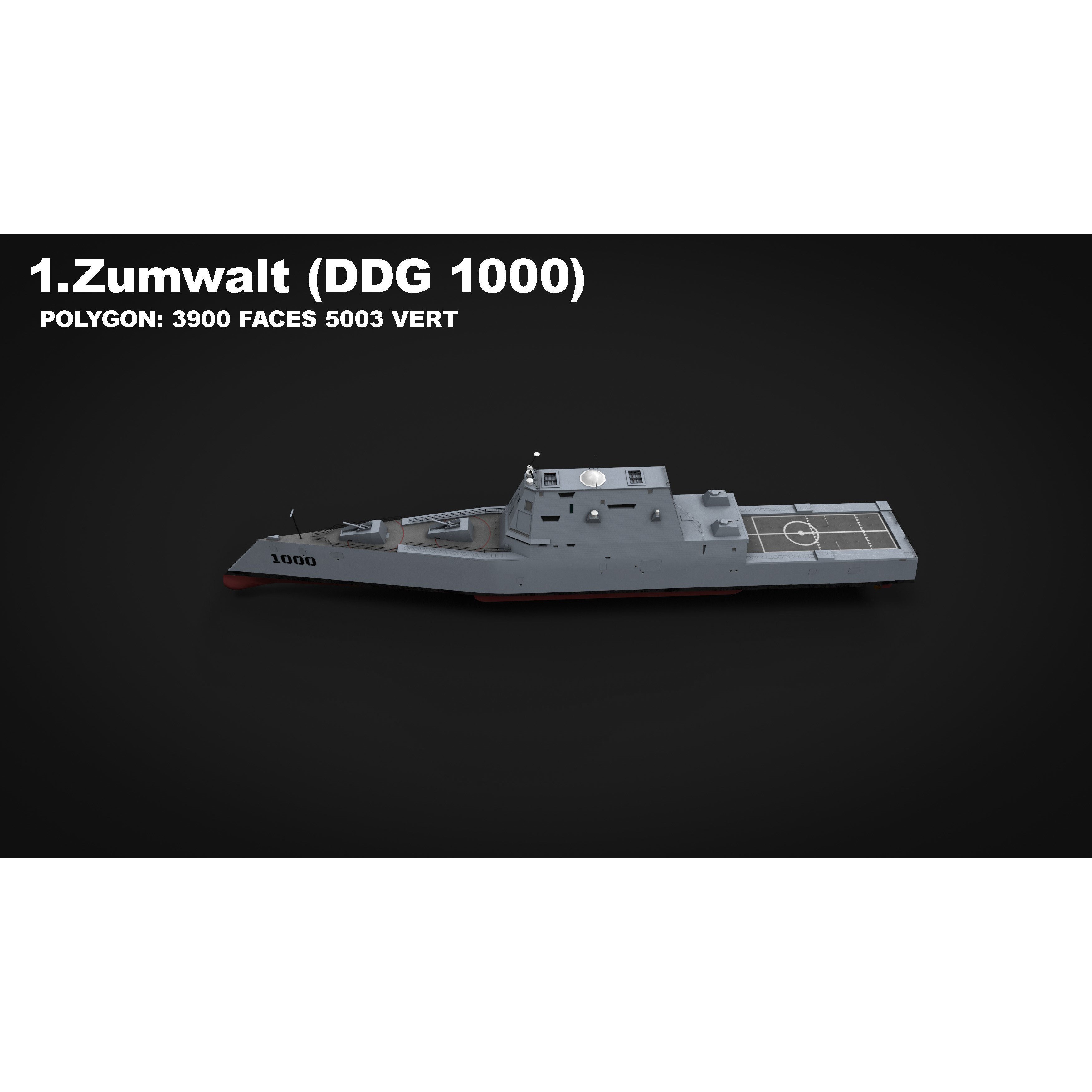 15 in 1 Navy Watercraft - Low-Poly Game-Ready 3D Model - View 6