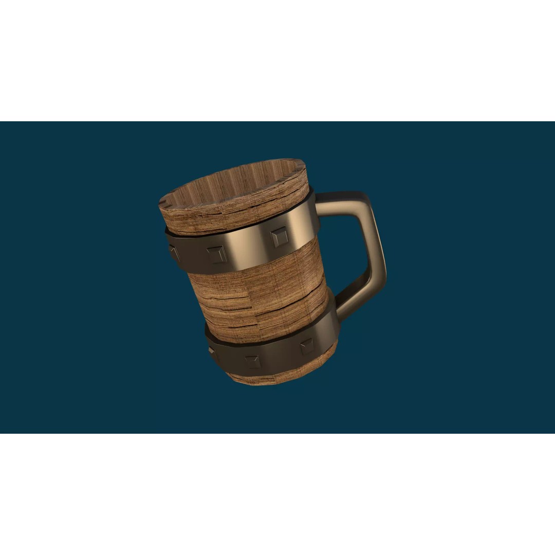 Beer Mug 3D Model – Realistic Kitchenware Asset, FBX, OBJ - View 2