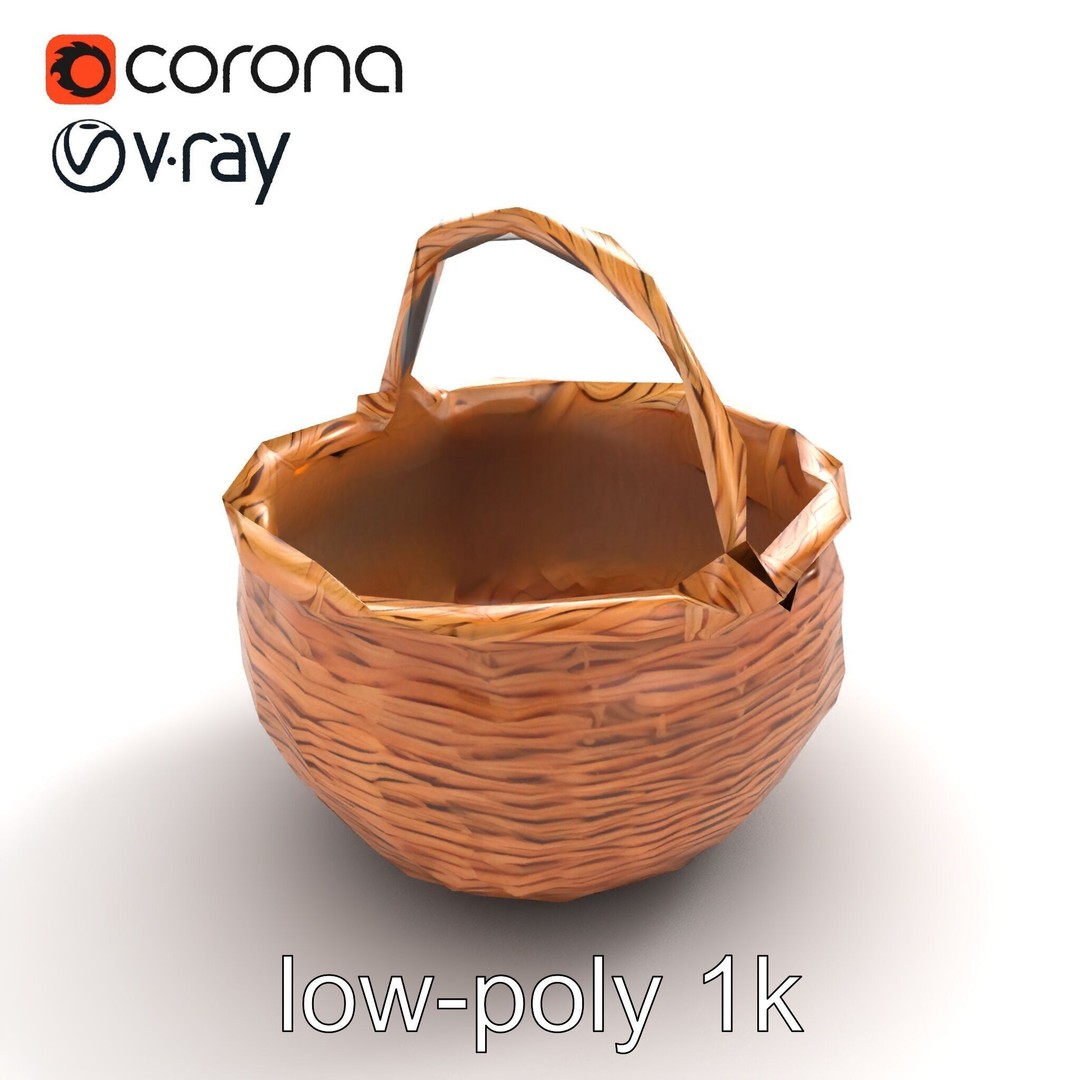 Woven Basket 3D Model – Intricate Low-Poly Design, FBX, PBR Textures - View 10