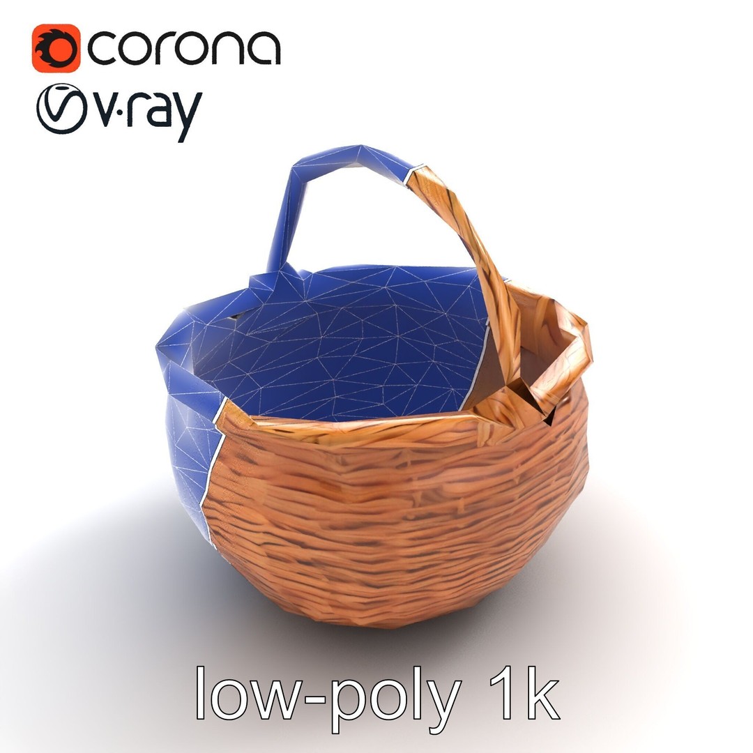 Woven Basket 3D Model – Intricate Low-Poly Design, FBX, PBR Textures - View 12