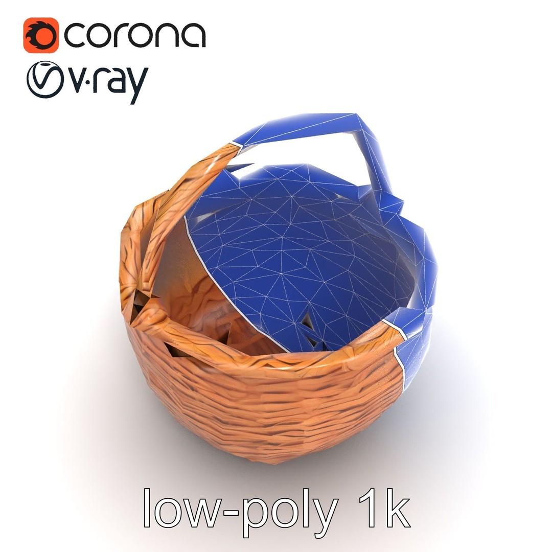 Woven Basket 3D Model – Intricate Low-Poly Design, FBX, PBR Textures - View 15