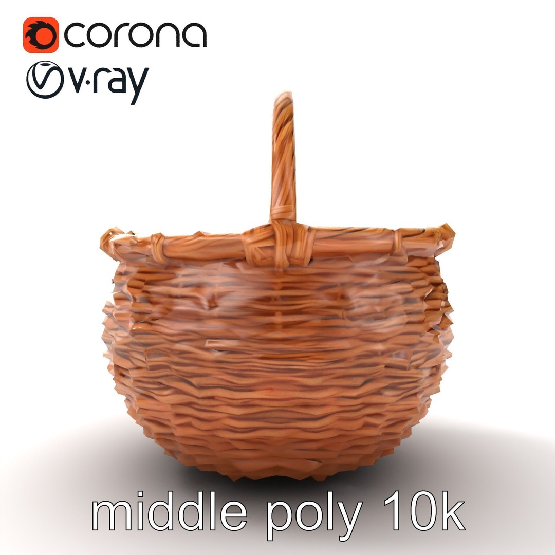 Woven Basket 3D Model – Intricate Low-Poly Design, FBX, PBR Textures - View 16