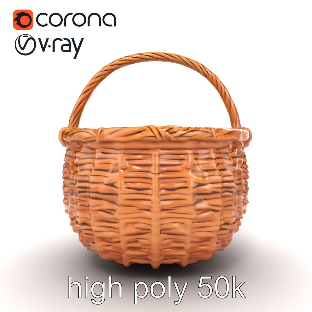 Woven Basket 3D Model – Intricate Low-Poly Design, FBX, PBR Textures - View 17