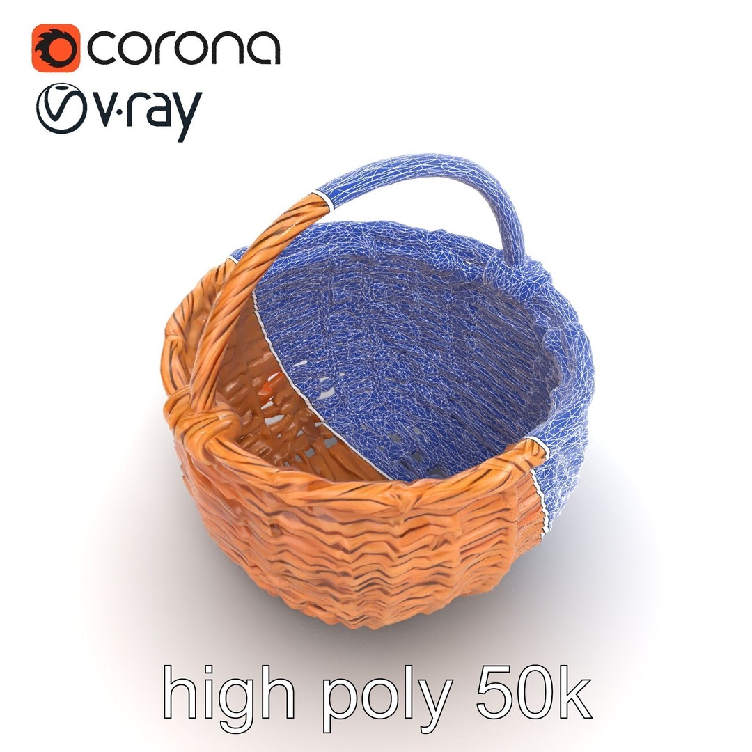 Woven Basket 3D Model – Intricate Low-Poly Design, FBX, PBR Textures - View 18
