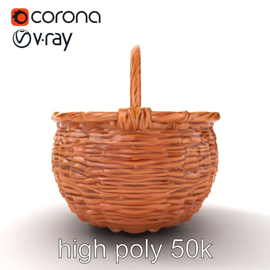 Woven Basket 3D Model – Intricate Low-Poly Design, FBX, PBR Textures - View 20