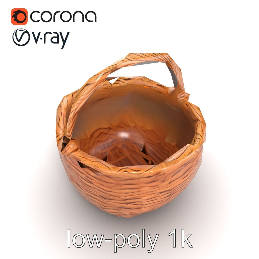 Woven Basket 3D Model – Intricate Low-Poly Design, FBX, PBR Textures - View 21