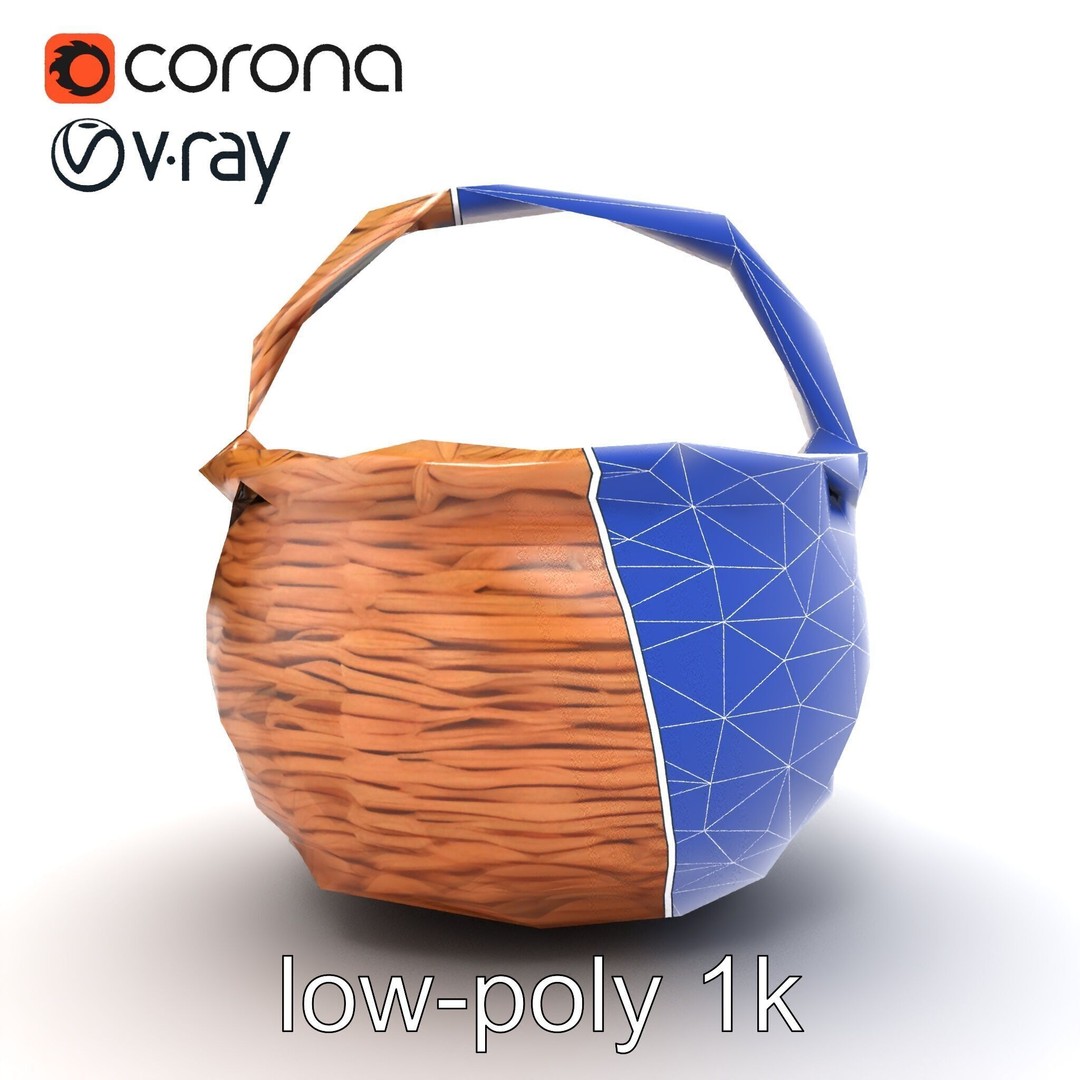 Woven Basket 3D Model – Intricate Low-Poly Design, FBX, PBR Textures - View 27
