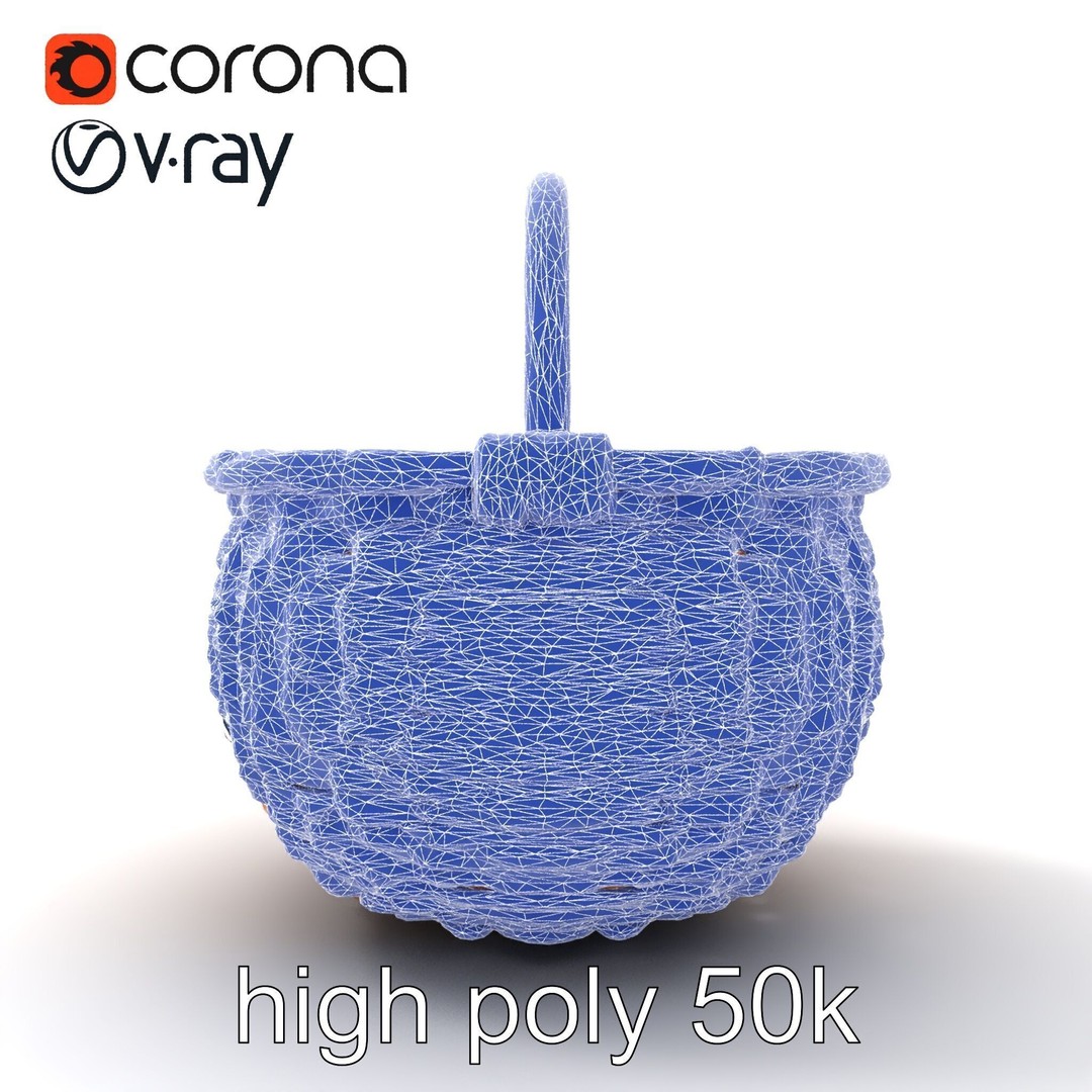 Woven Basket 3D Model – Intricate Low-Poly Design, FBX, PBR Textures - View 28