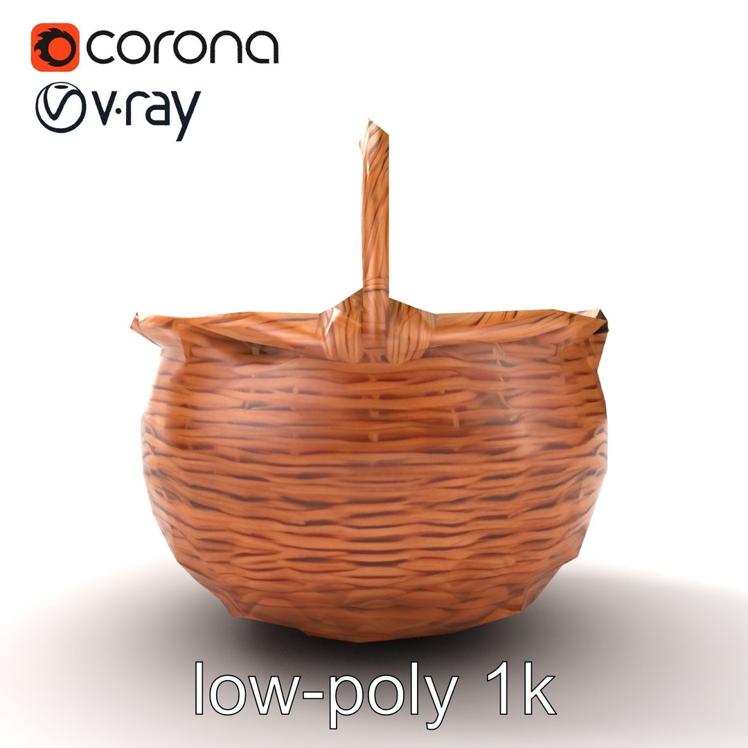 Woven Basket 3D Model – Intricate Low-Poly Design, FBX, PBR Textures - View 29
