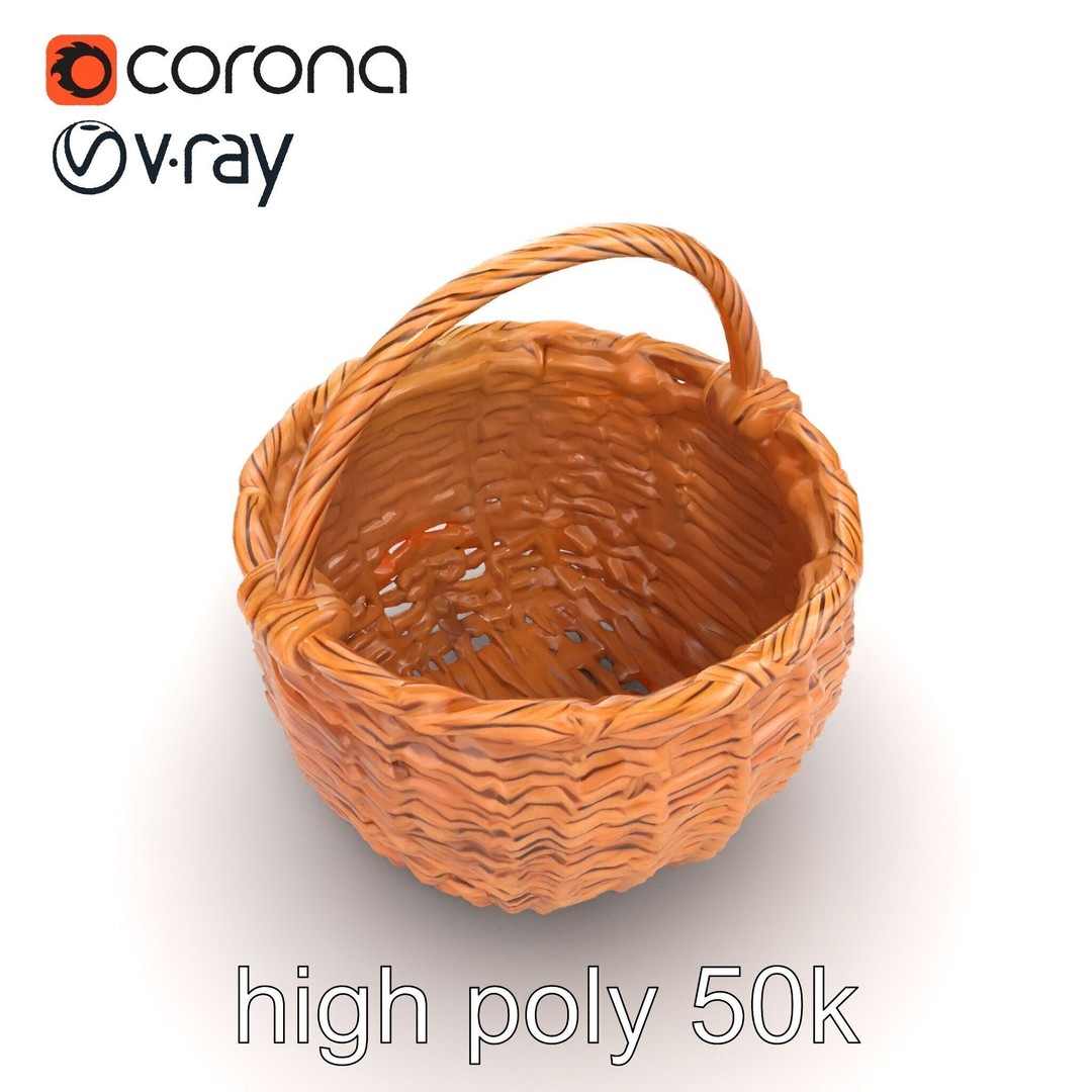 Woven Basket 3D Model – Intricate Low-Poly Design, FBX, PBR Textures - View 31