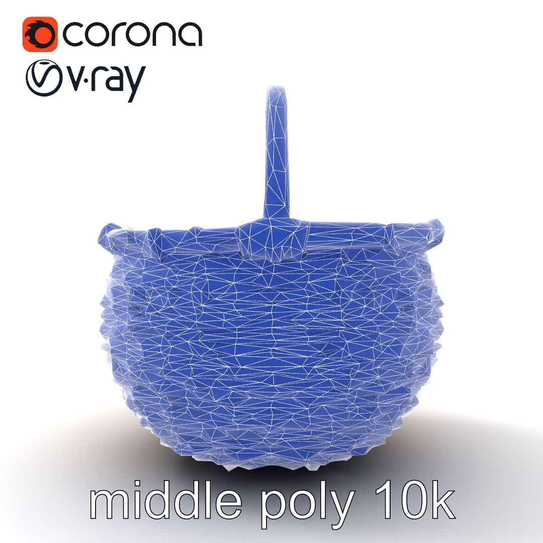 Woven Basket 3D Model – Intricate Low-Poly Design, FBX, PBR Textures - View 32