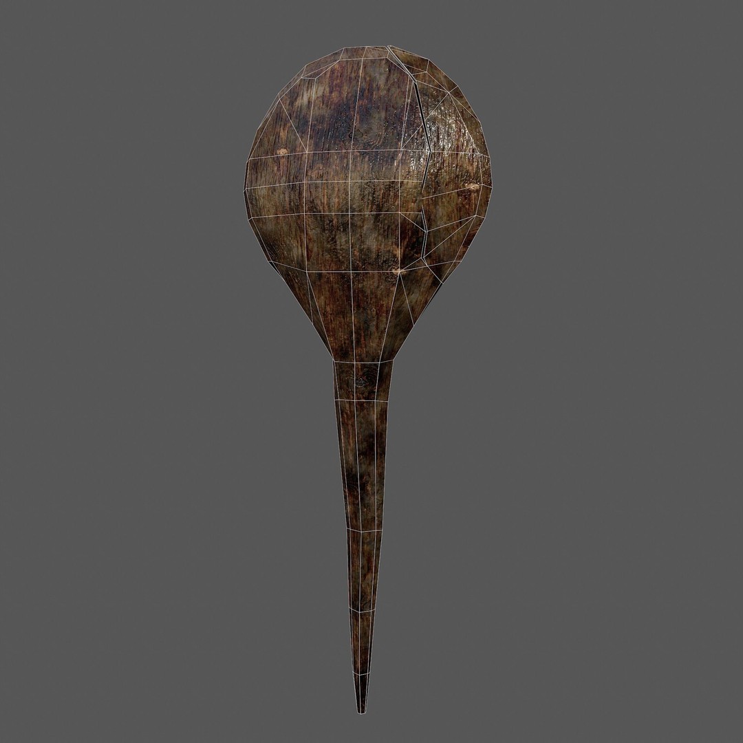 Medieval Spoon 3D Model – Low Poly PBR Kitchenware, FBX