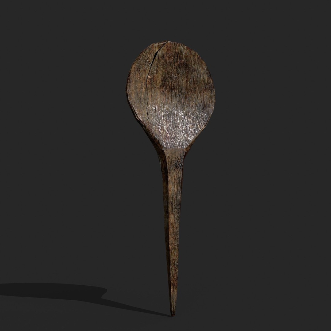 Medieval Spoon 3D Model – Low Poly PBR Kitchenware, FBX - View 13