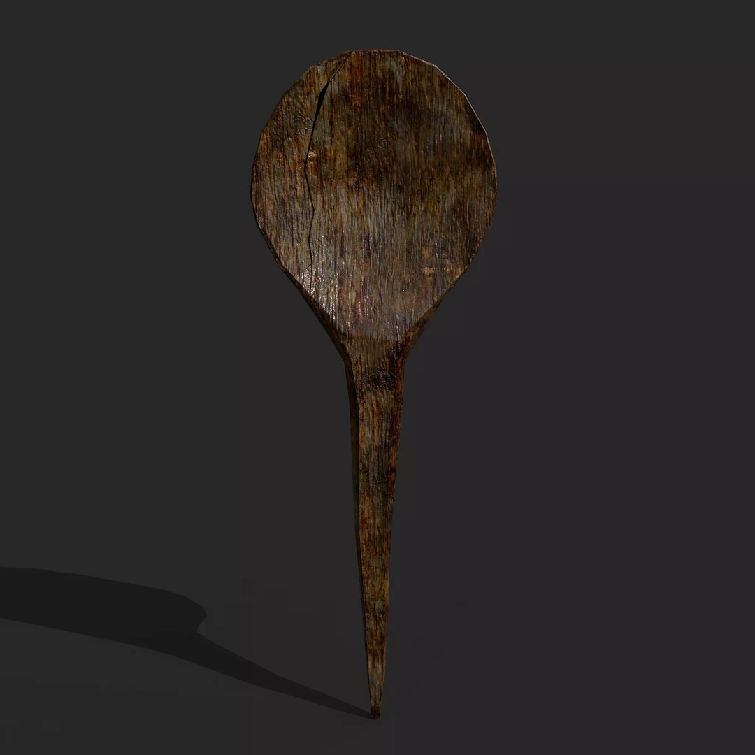 Medieval Spoon 3D Model – Low Poly PBR Kitchenware, FBX - View 2