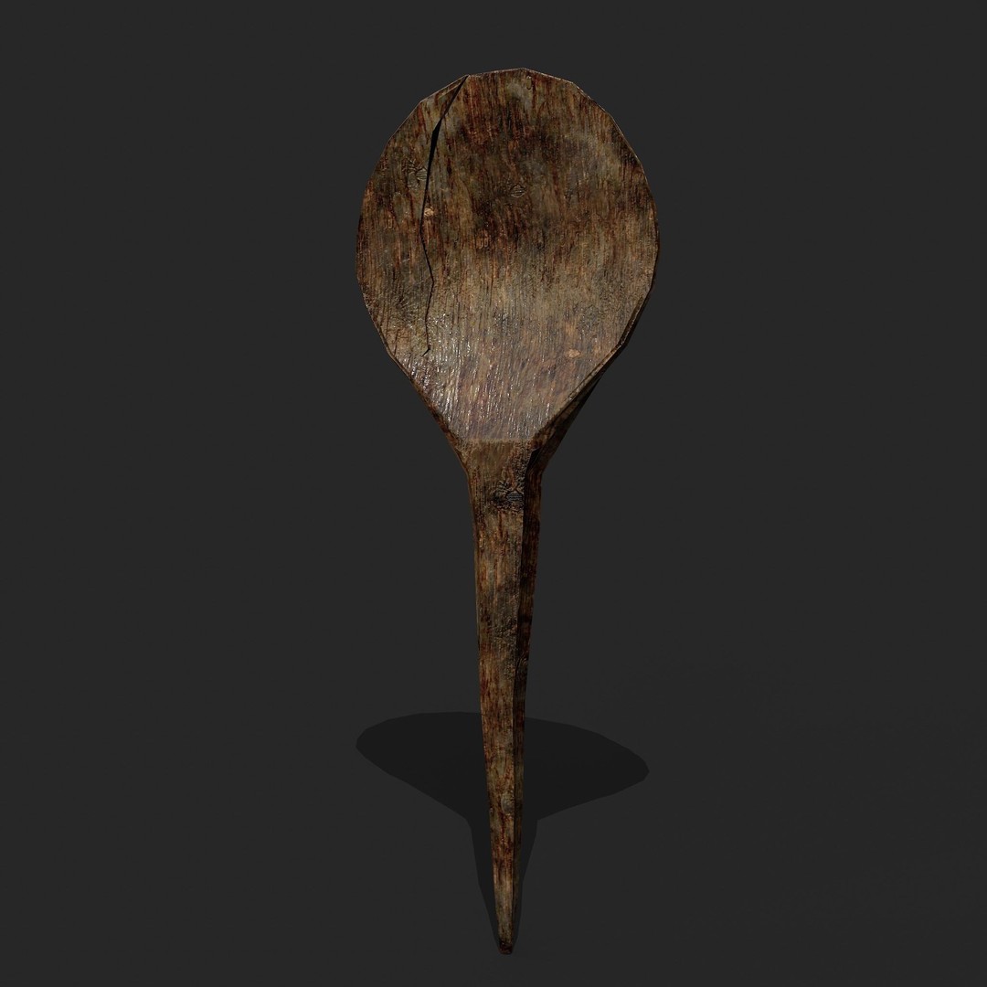 Medieval Spoon 3D Model – Low Poly PBR Kitchenware, FBX - View 3