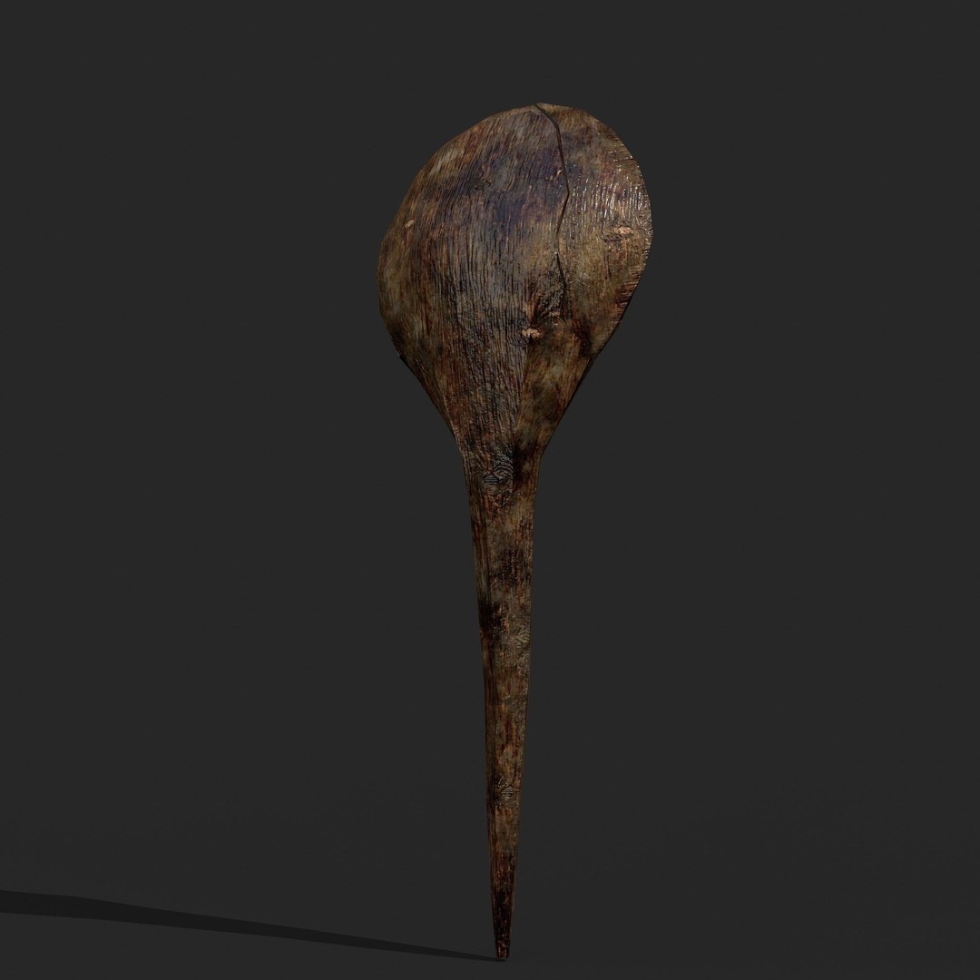 Medieval Spoon 3D Model – Low Poly PBR Kitchenware, FBX - View 6