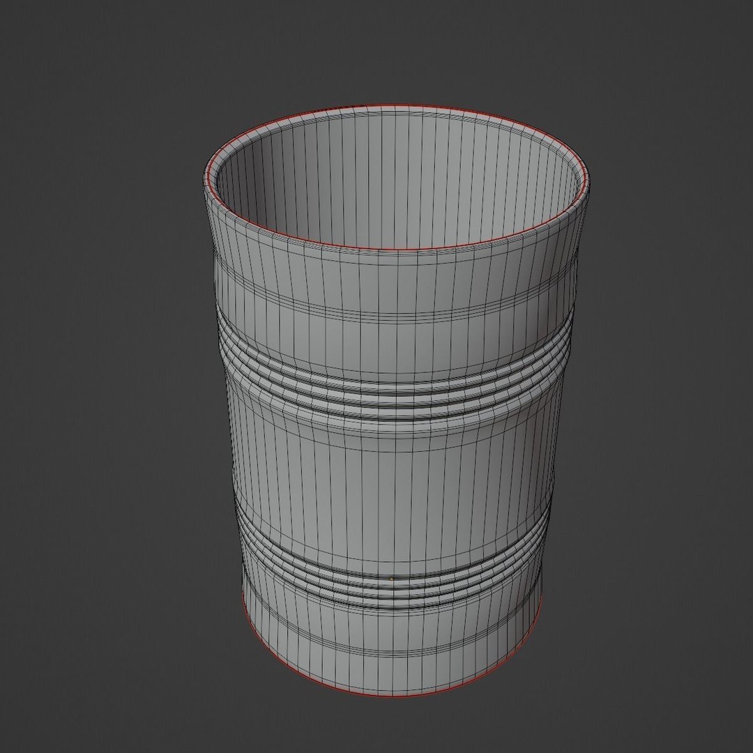 Steel Barrel B 03 3D Model – Mid Poly PBR Asset, Blender, FBX, OBJ