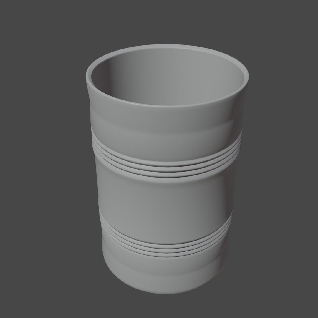 Steel Barrel B 03 3D Model – Mid Poly PBR Asset, Blender, FBX, OBJ - View 10