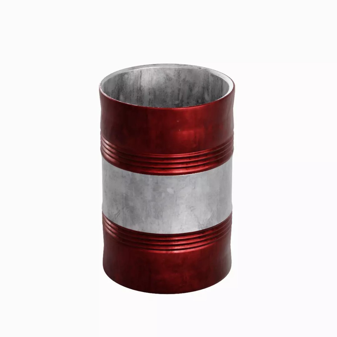 Steel Barrel B 03 3D Model – Mid Poly PBR Asset, Blender, FBX, OBJ - View 2
