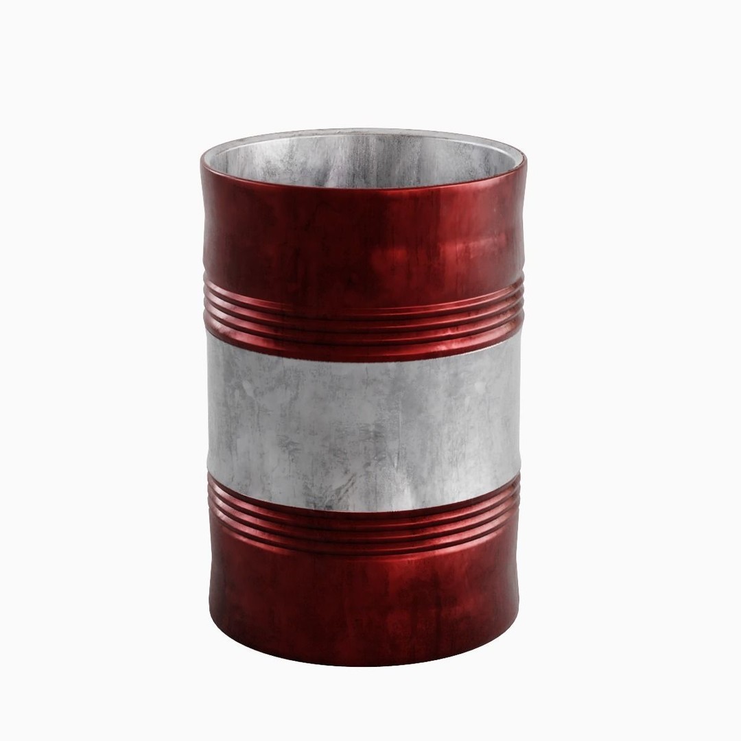 Steel Barrel B 03 3D Model – Mid Poly PBR Asset, Blender, FBX, OBJ - View 3