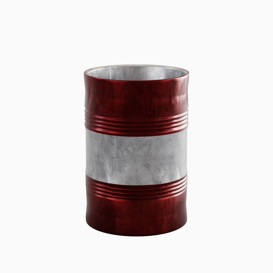 Steel Barrel B 03 3D Model – Mid Poly PBR Asset, Blender, FBX, OBJ - View 4