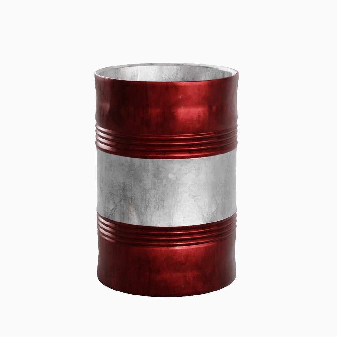 Steel Barrel B 03 3D Model – Mid Poly PBR Asset, Blender, FBX, OBJ - View 5