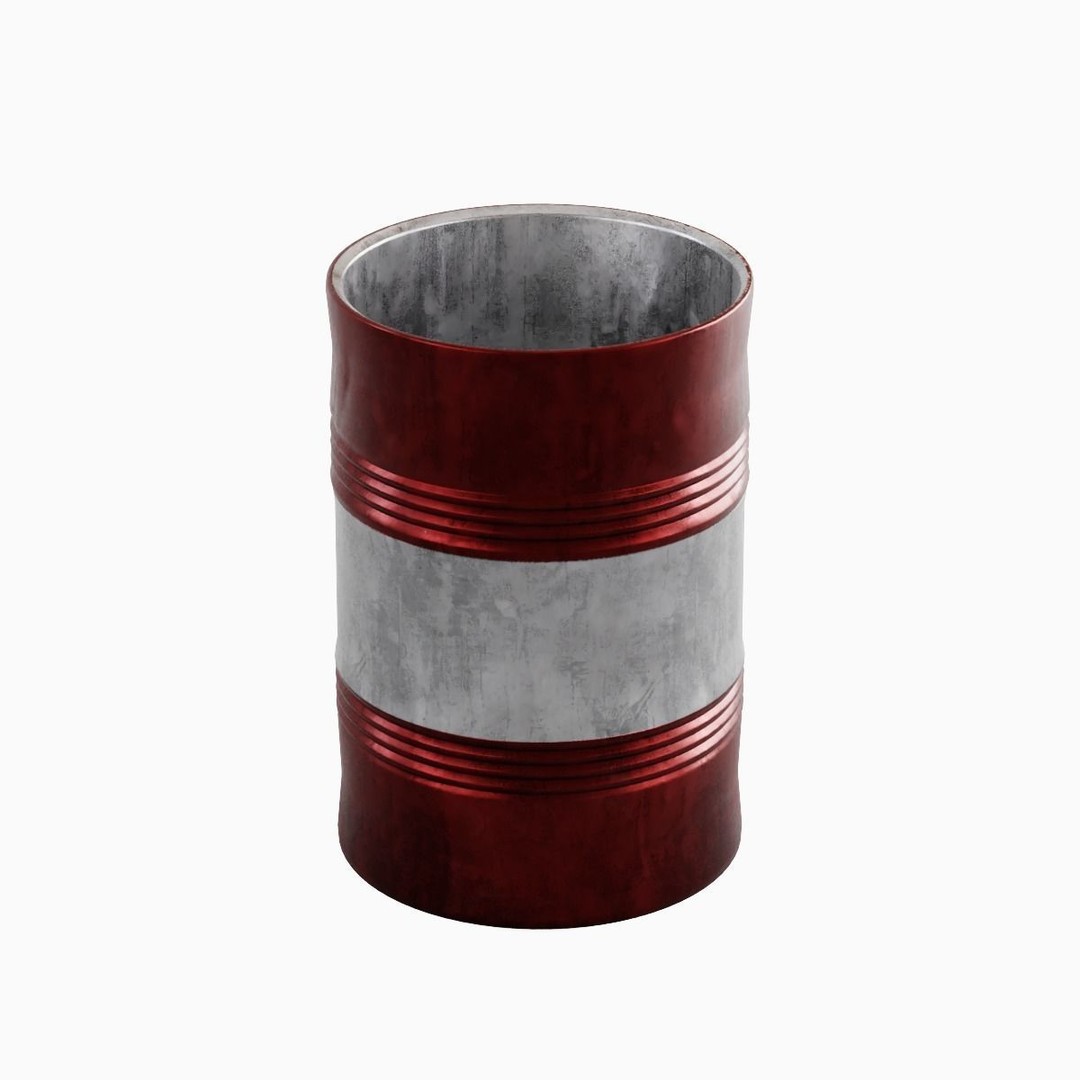 Steel Barrel B 03 3D Model – Mid Poly PBR Asset, Blender, FBX, OBJ - View 7