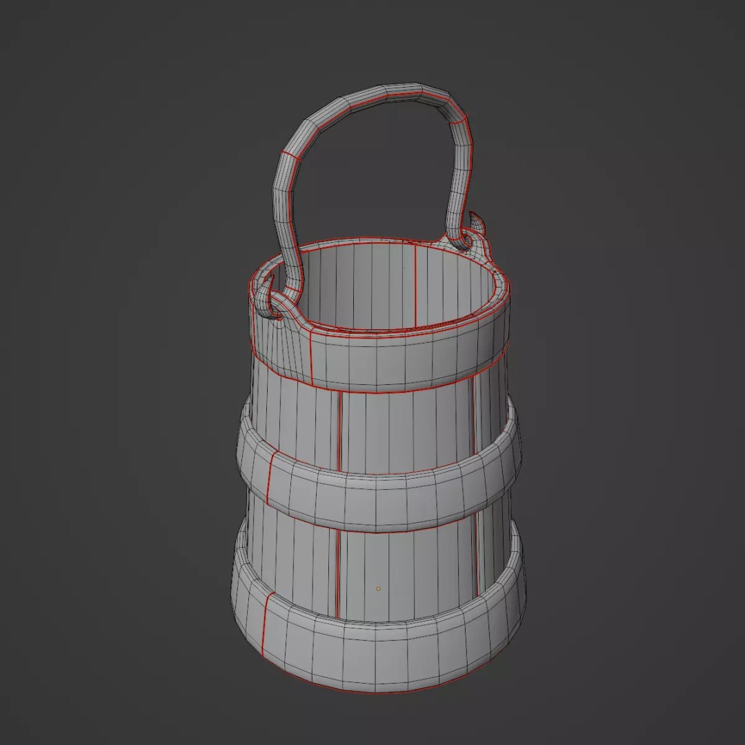 Medieval Bucket Set 3D Model – Low Poly Game-Ready Asset, FBX - View 21