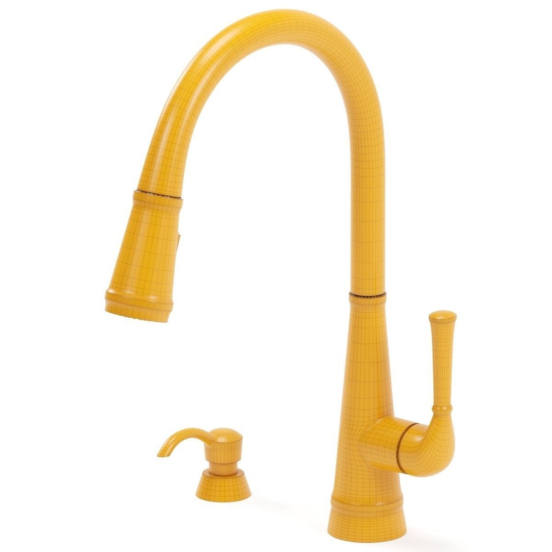 Delta Kitchen Faucet 3D Model – Classic Design, PBR Textures, FBX/OBJ - View 10