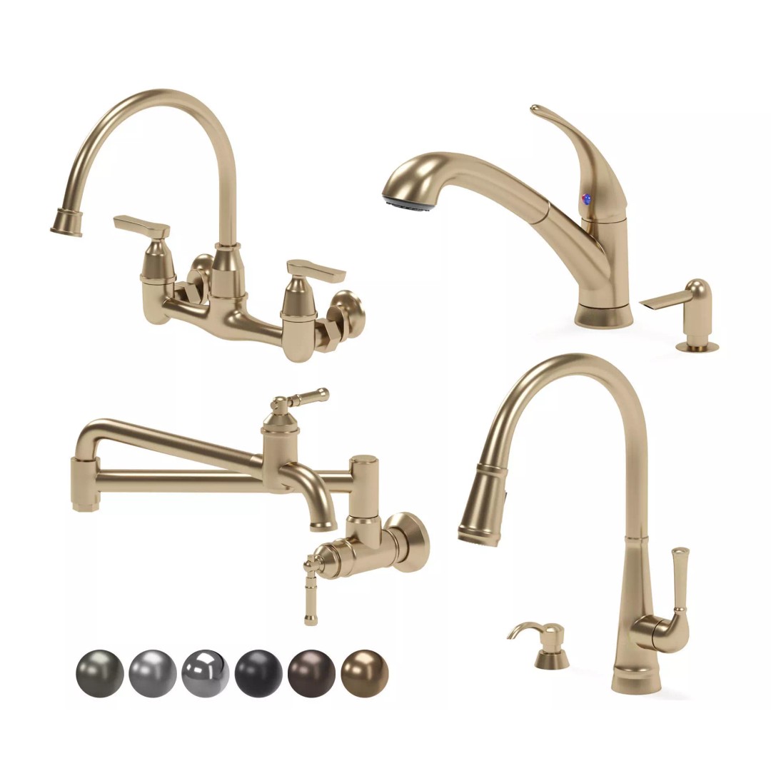 Delta Kitchen Faucet 3D Model – Classic Design, PBR Textures, FBX/OBJ - View 2