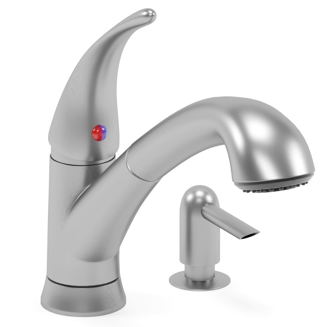 Delta Kitchen Faucet 3D Model – Classic Design, PBR Textures, FBX/OBJ - View 4