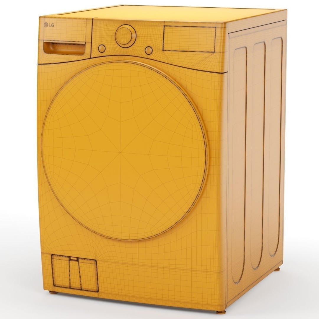 LG Washing Machine 3D Model – High Poly PBR Asset, FBX & OBJ
