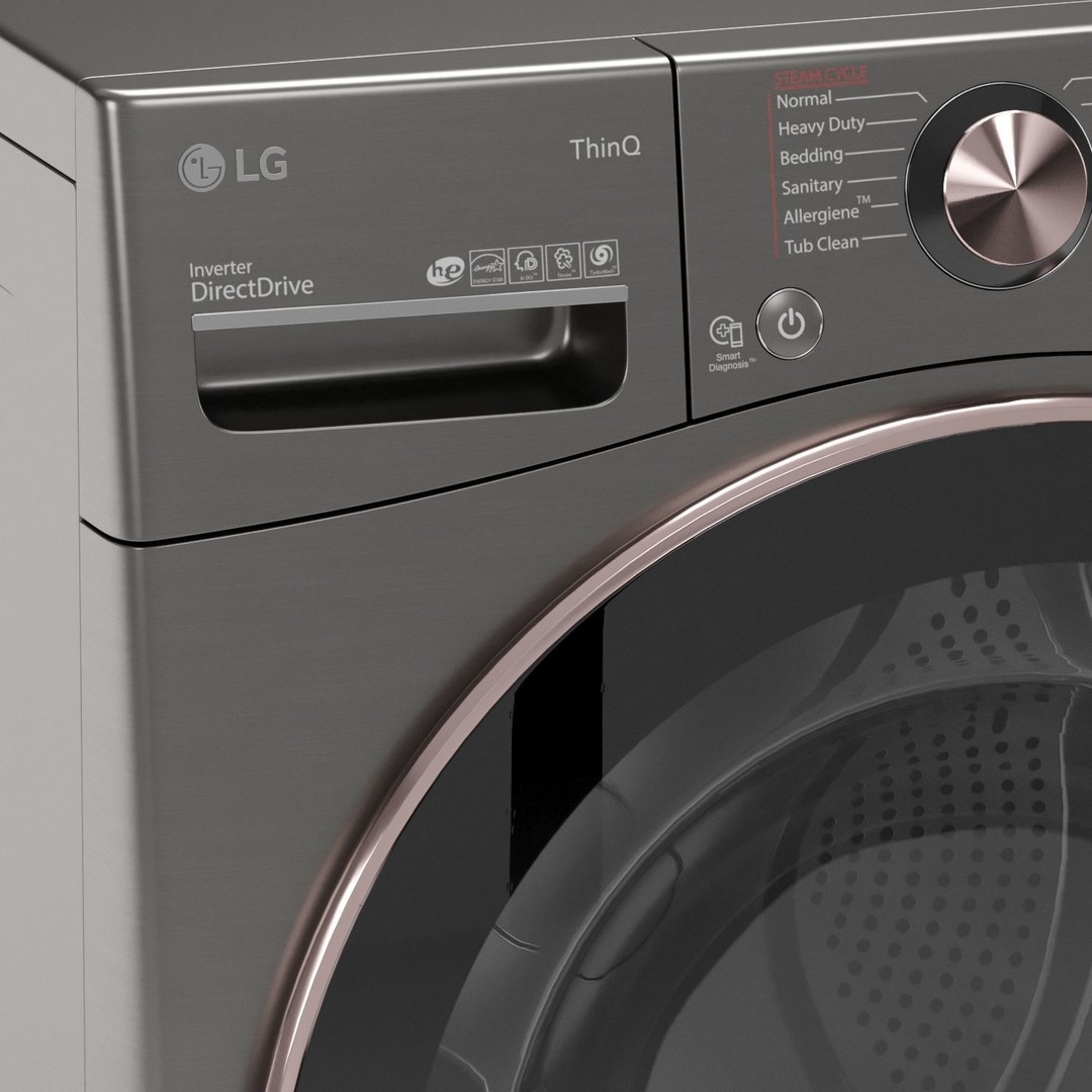 LG Washing Machine 3D Model – High Poly PBR Asset, FBX & OBJ - View 5