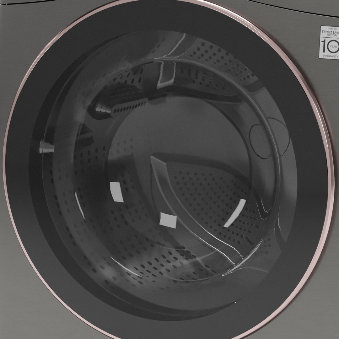 LG Washing Machine 3D Model – High Poly PBR Asset, FBX & OBJ - View 6
