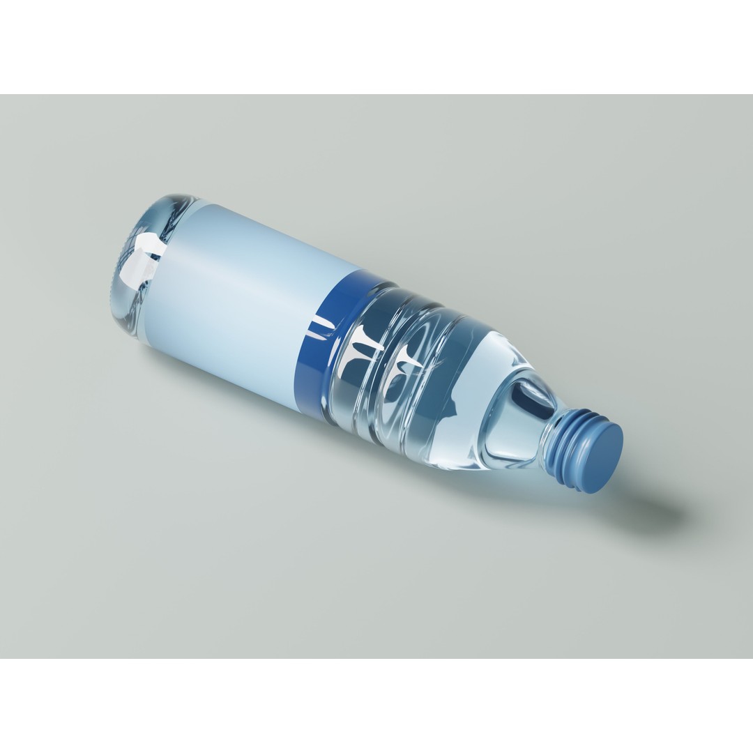 Water Bottle 3D Model – Low Poly PBR Asset, FBX, OBJ