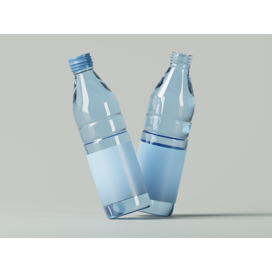 Water Bottle 3D Model – Low Poly PBR Asset, FBX, OBJ - View 10