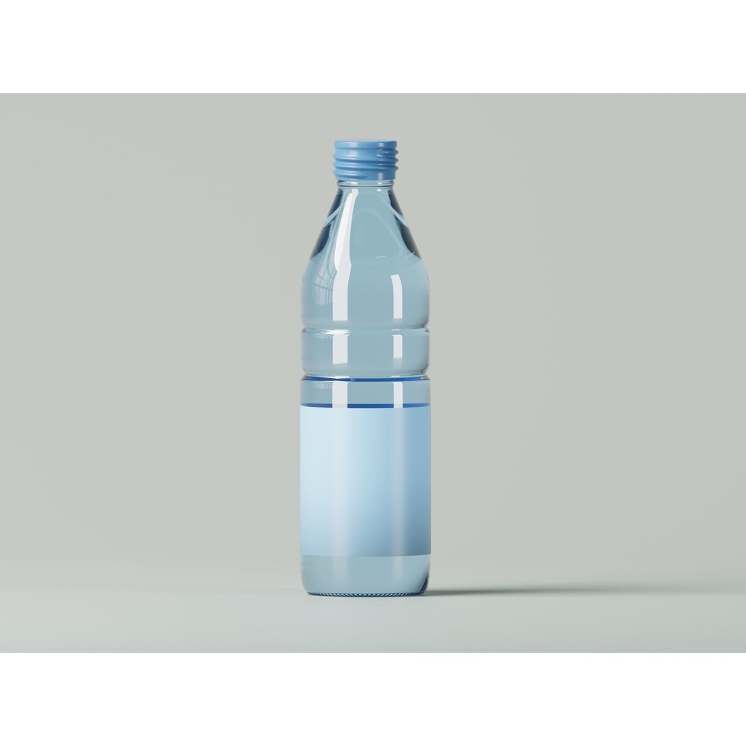 Water Bottle 3D Model – Low Poly PBR Asset, FBX, OBJ - View 3