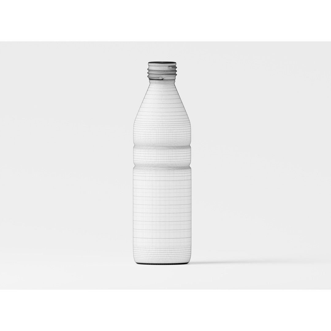 Water Bottle 3D Model – Low Poly PBR Asset, FBX, OBJ - View 4