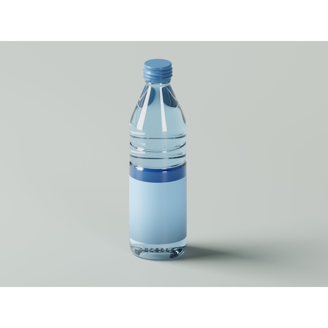Water Bottle 3D Model – Low Poly PBR Asset, FBX, OBJ - View 5