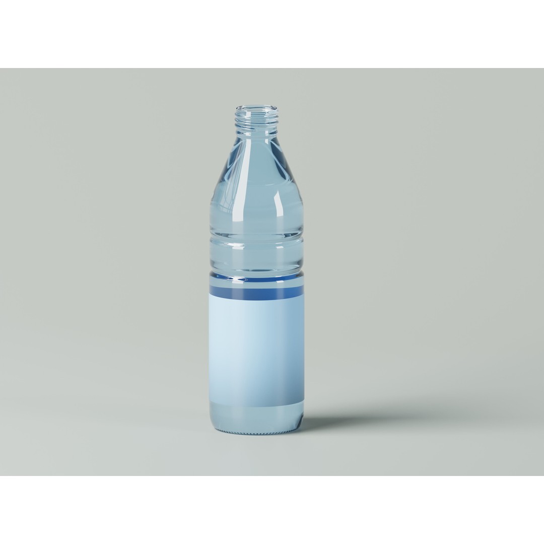 Water Bottle 3D Model – Low Poly PBR Asset, FBX, OBJ - View 6