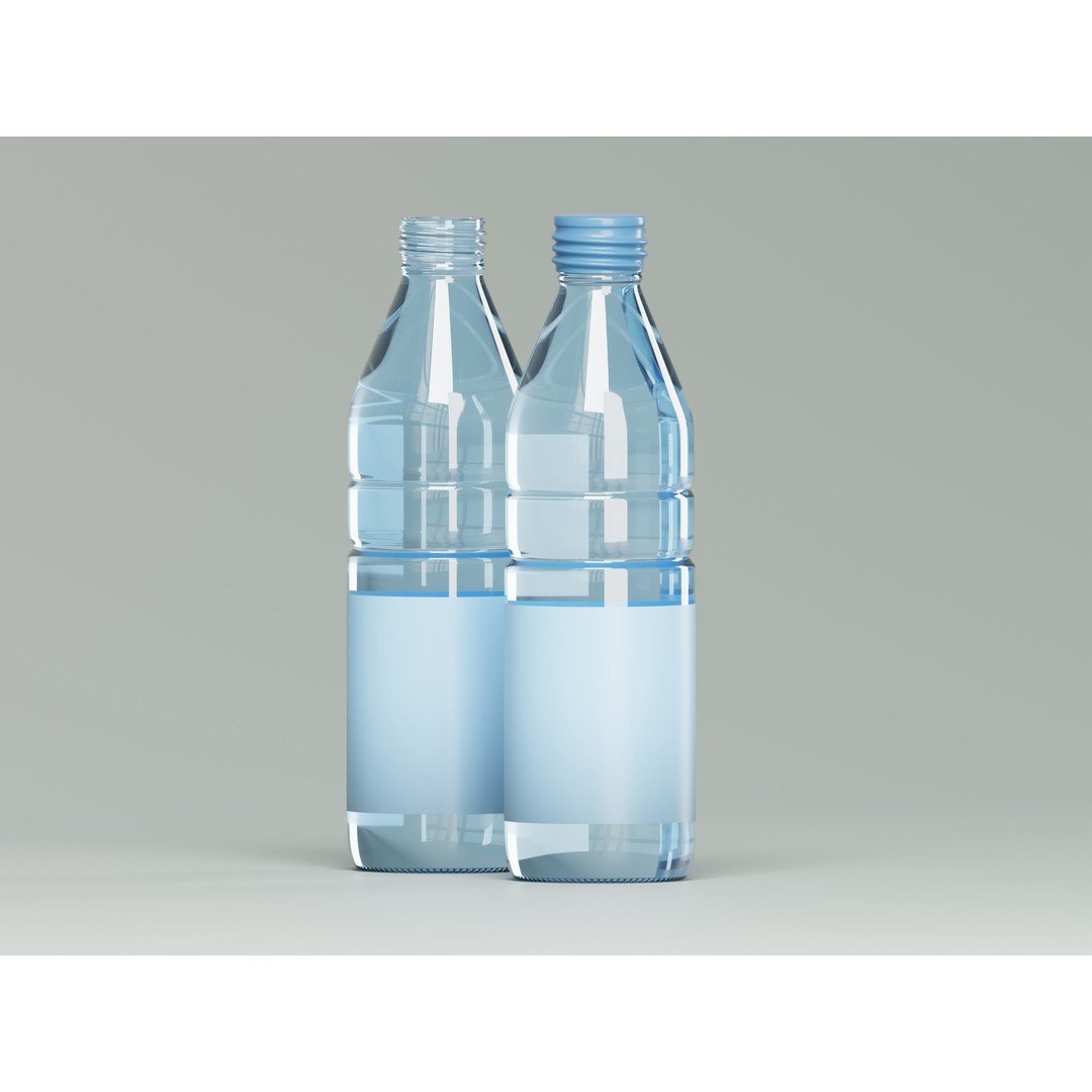 Water Bottle 3D Model – Low Poly PBR Asset, FBX, OBJ - View 7
