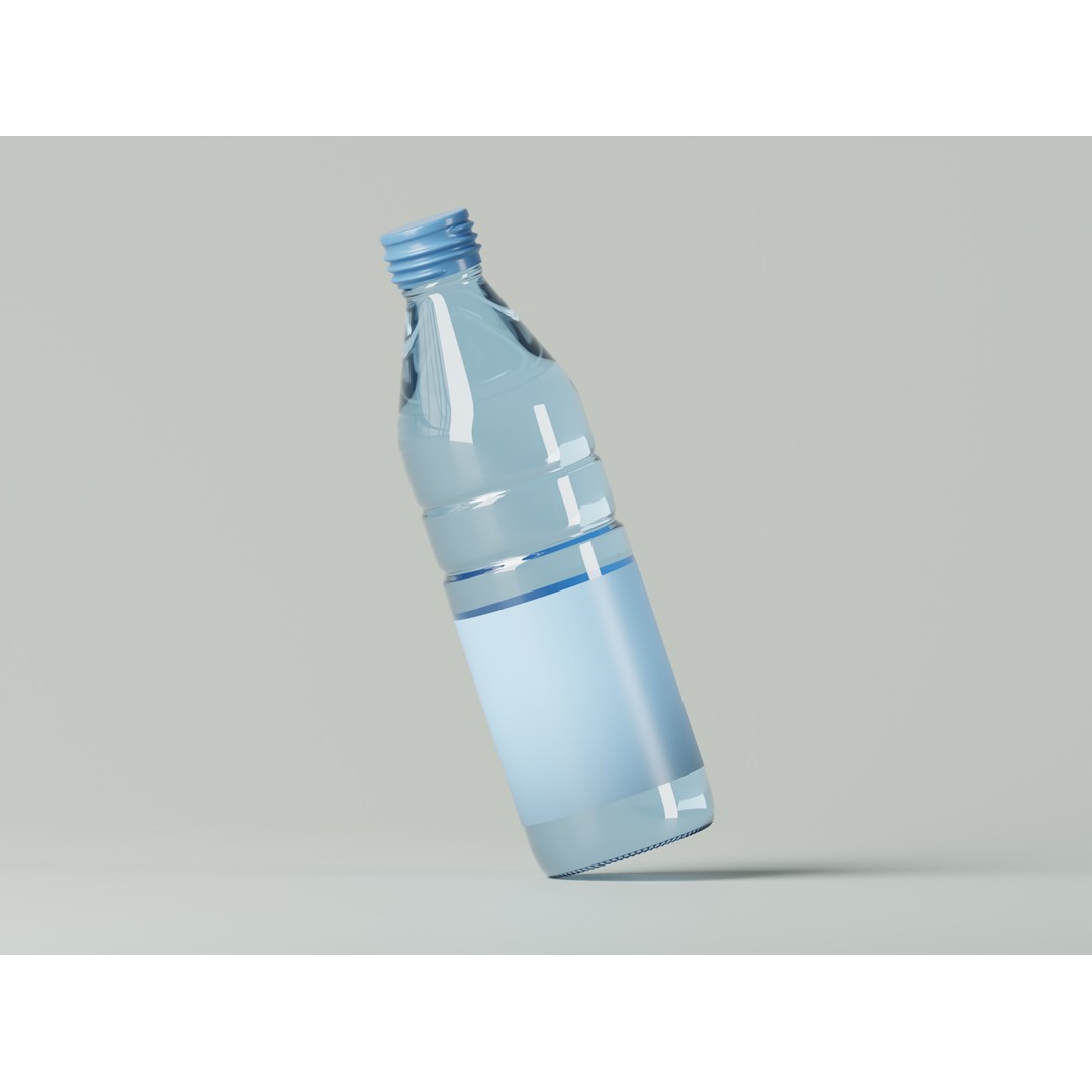 Water Bottle 3D Model – Low Poly PBR Asset, FBX, OBJ - View 8